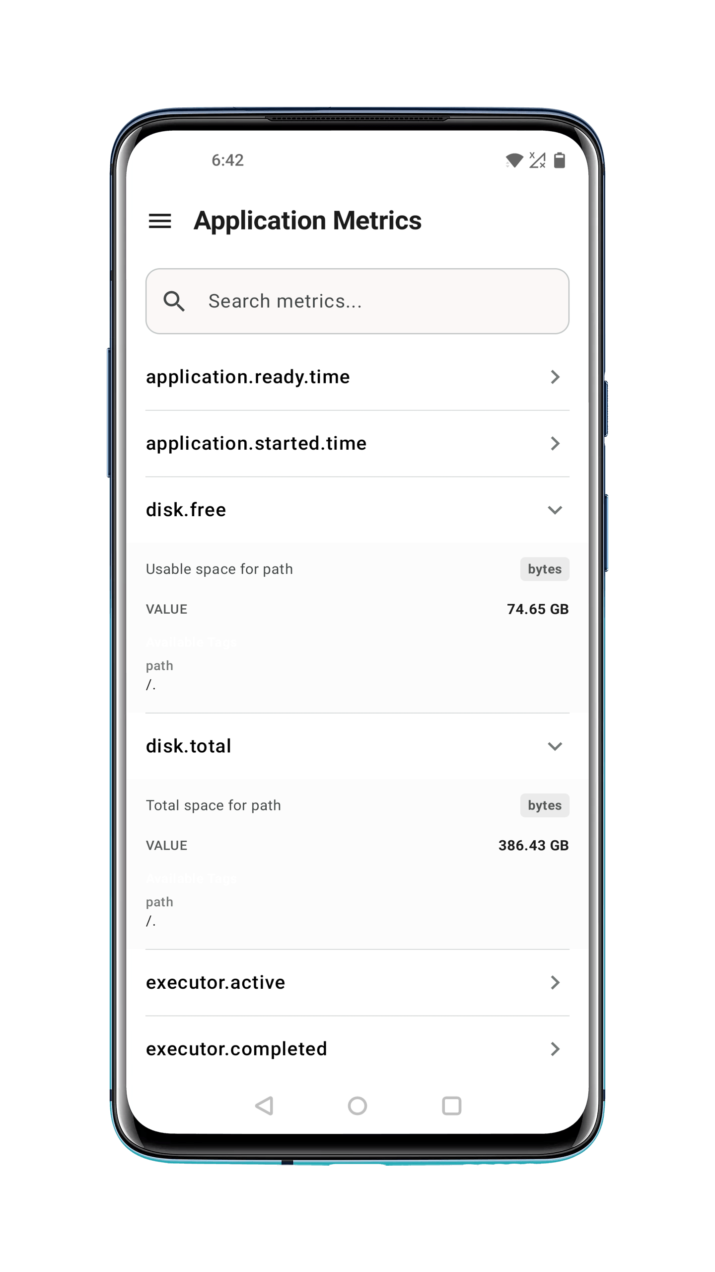 Application metrics